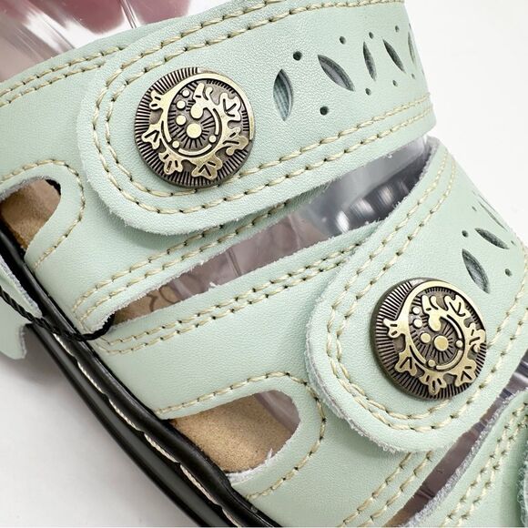 Hueneph Women's Comfort Leather Slides Lightweight Flat Sandals Slip On Casual - Picture 7 of 11